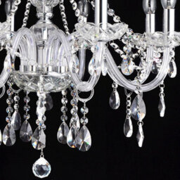 Wdw Genuie K9 Crystal Chandelier, Clear Chrome Finish, Contemporary Ceiling Light,  86Cm 10 Arms - thumbnail 5