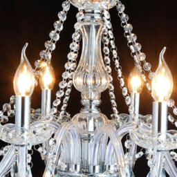Wdw Genuie K9 Crystal Chandelier, Clear Chrome Finish, Contemporary Ceiling Light,  86Cm 10 Arms - thumbnail 4