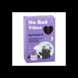 No Bad Vibes Spell Candle Kit 12 Black Candles, Spell & Wooden Holder - thumbnail 2