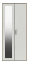 Hazlemere 2 Door Robe With Mirror - White With Oak Edging On Express Delivery And Ready Assembled - thumbnail 2