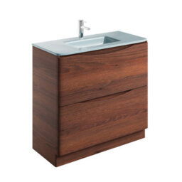 Plum&clay Eden Redwood Floorstanding Vanity Unit With White Glass Basin (W)900mm - thumbnail 4