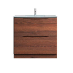 Plum&clay Eden Redwood Floorstanding Vanity Unit With White Glass Basin (W)900mm - thumbnail 5