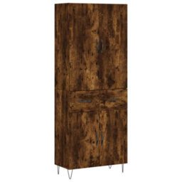 Berkfield Elegant Highboard Smoked Oak 69.5X34X180 Cm Engineered Wood - thumbnail 1