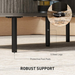 Grey Coffee Table With Storage & Sliding Doors - thumbnail 4
