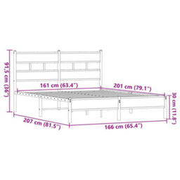 Berkfield Bed Frame Without Mattress Brown Oak 160X200 Cm Engineered Wood - thumbnail 9