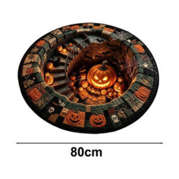 Amorly 80Cm Halloween Optical Illusion, Rug Plush Non-Slip, Pumpkin Illusion Carpet Modern Soft Floor,doormat For Home, Bedroom Indoor - thumbnail 5
