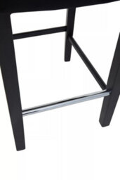 Premier Housewares Interiors By Premier Black Fabric Bar Stool With Diamon Button Details, Bar Chair With Back, Footrest Bar Stool For Kitchen Bar - thumbnail 7