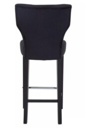 Premier Housewares Interiors By Premier Black Fabric Bar Stool With Diamon Button Details, Bar Chair With Back, Footrest Bar Stool For Kitchen Bar - thumbnail 4