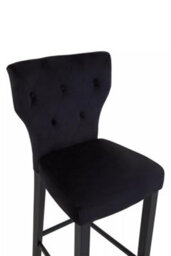 Premier Housewares Interiors By Premier Black Fabric Bar Stool With Diamon Button Details, Bar Chair With Back, Footrest Bar Stool For Kitchen Bar - thumbnail 6