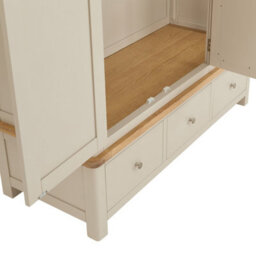 The Furniture Market Marbury Putty Grey Painted Triple 3 Door Mirrored Wardrobe With 3 Drawers - thumbnail 6