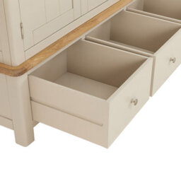 The Furniture Market Marbury Putty Grey Painted Triple 3 Door Mirrored Wardrobe With 3 Drawers - thumbnail 5