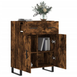 Berkfield Modern Sideboard Smoked Oak 69.5X34X90 Cm Engineered Wood - thumbnail 4