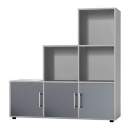 Urbn-Living 6-Cube Step Shelving Unit With Metal Handle Doors - thumbnail 2