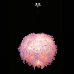 Klass Home Collection 40Cm Pink Feather Light Shade, Lamp Shade For Pendant Ceiling Light, Table Lamp, Floor Lamp - thumbnail 4