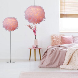Klass Home Collection 40Cm Pink Feather Light Shade, Lamp Shade For Pendant Ceiling Light, Table Lamp, Floor Lamp - thumbnail 8
