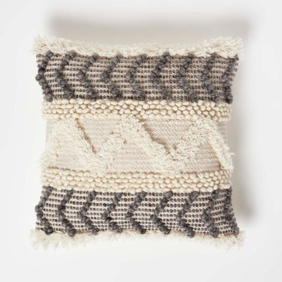 Homescapes Homecapes Lindi Handwoven Tufted Cream Kilim Cushion 45 X 45 Cm - image 1