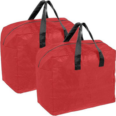 Ram Online Ram 2 X Red Large Christmas Tree Decoration Baubles Tinsel Storage Decoration Bags
