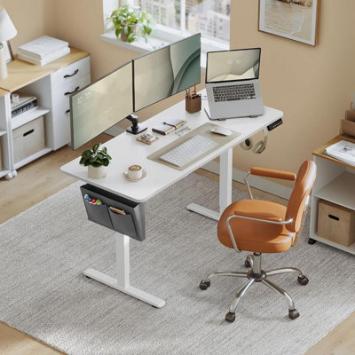 Professional Desk, Large Electric Standing Platform With Memory Control, Cloud White - image 1