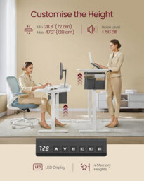 Professional Desk, Large Electric Standing Platform With Memory Control, Cloud White - thumbnail 3