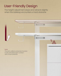 Professional Desk, Large Electric Standing Platform With Memory Control, Cloud White - thumbnail 5
