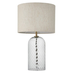 Pagazzi Lighting Pagazzi Robyn Glass Table Lamp With Grey Shade - thumbnail 1