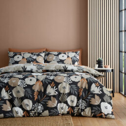 Fusion Yasmin Abstract Floral Black Easycare Duvet Cover Set - thumbnail 5