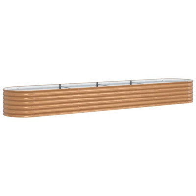 Berkfield Modern Garden Raised Bed Brown 400 X 80 X 44 Cm Steel