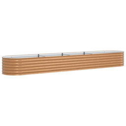Berkfield Modern Garden Raised Bed Brown 400 X 80 X 44 Cm Steel