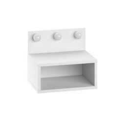 Decortie Floating Bedside Table With 3 Led Lights 30Cm Modern Wall-Mounted Open Shelf For Storage, Bedroom Space-Saver, White - thumbnail 2