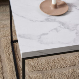 Furniture To Go Barossa Coffee Table With White Marble Carrara Top & Black Steel Base 110X55X45Cm - thumbnail 4