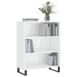 Berkfield Shelf Cabinet High Gloss White 69.5X32.5X90 Cm Engineered Wood - thumbnail 3