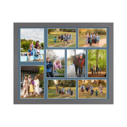 AK Frames 20X16 Dark Grey Modern Multi Photo Frame With Pompadour Mount - Holds 9 Apertures (2X) 7X5, (7X) 6X4 Photos - thumbnail 1