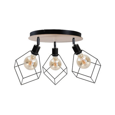 Luminosa Lighting Luminosa Ruben Ceiling Spotlight Clusters Wood, 32Cm, 3X E27