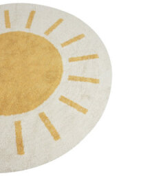 Beliani Kids Rug Baiker Beige 140 Cm Cotton - thumbnail 4