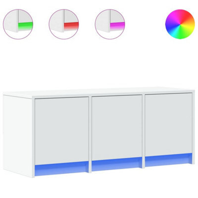 Berkfield Sturdy Tv Cabinet With Led White 97X34X40 Cm Engineered Wood - image 1