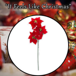 3 Head Ponisettia Bunch Christmas Decoration X 1 68Cm Red - thumbnail 7