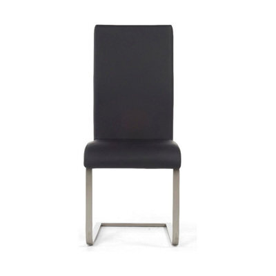 Furniture 48 Alvin Black Faux Leather Dining Chairs (Pair)