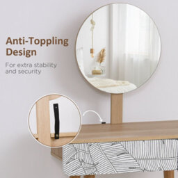 Homcom Wooden Compact Dressing Table W/ Drawer Mirror 4 Legs Table Top Bedroom - thumbnail 6