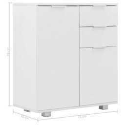 Berkfield Sideboard High Gloss White 71X35X76 Cm Engineered Wood - thumbnail 9