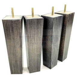 L&F 4 Wood Furniture Legs M8 220mm High Black Wash Replacement Square Tapered Sofa Feet Stools Chairs Cabinets Beds - thumbnail 6
