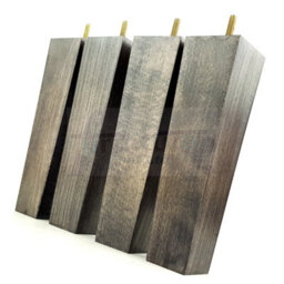 L&F 4 Wood Furniture Legs M8 220mm High Black Wash Replacement Square Tapered Sofa Feet Stools Chairs Cabinets Beds - thumbnail 4