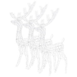 Berkfield Colourful Acrylic Reindeer Christmas Decorations 3 Pcs 120 Cm Warm White - thumbnail 4
