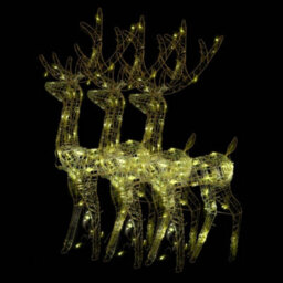 Berkfield Colourful Acrylic Reindeer Christmas Decorations 3 Pcs 120 Cm Warm White - thumbnail 1