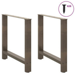 Berkfield Dining Table Legs Natural Steel 2 Pcs 70X(72-73) Cm Steel