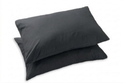 Polycotton Plain Dyed Housewife Pillowcase Pair Dark Grey - thumbnail 3