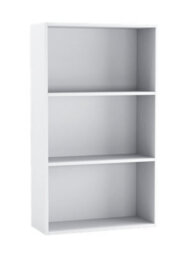 Urbn-Living Urbnliving 60Cm Width White Colour Wide 3 Shelf Tier Wooden Bookcase Cabinet Storage Shelving Display Shelves Unit
