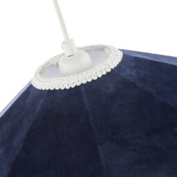 Happy Homewares Ornate Victorian Shape Pendant Light Shade In Midnight Blue Velvet - thumbnail 4