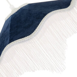 Happy Homewares Ornate Victorian Shape Pendant Light Shade In Midnight Blue Velvet - thumbnail 3