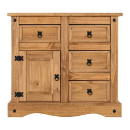 Seconique Corona 1 Door 4 Drawer Sideboard Distressed Wax Pine - thumbnail 5