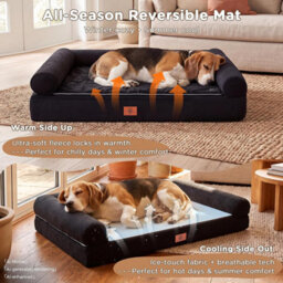Luckracer Large Dog Bed Sofa Washable Orthopedic Dog Beds Grey 85X55X14Cm - thumbnail 5